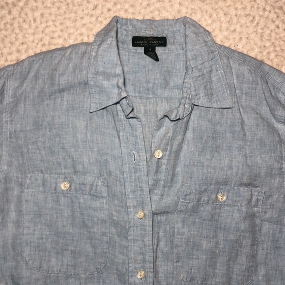 Ralph Lauren Denim-Like Button Up Top - Picture 4 of 5